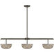 Hubbard LED 44 inch Mediterranean Bronze Linear Chandelier Ceiling Light