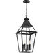 Jackson 4 Light 14 inch Black with Gold Highlights Outdoor Hanging Lantern
