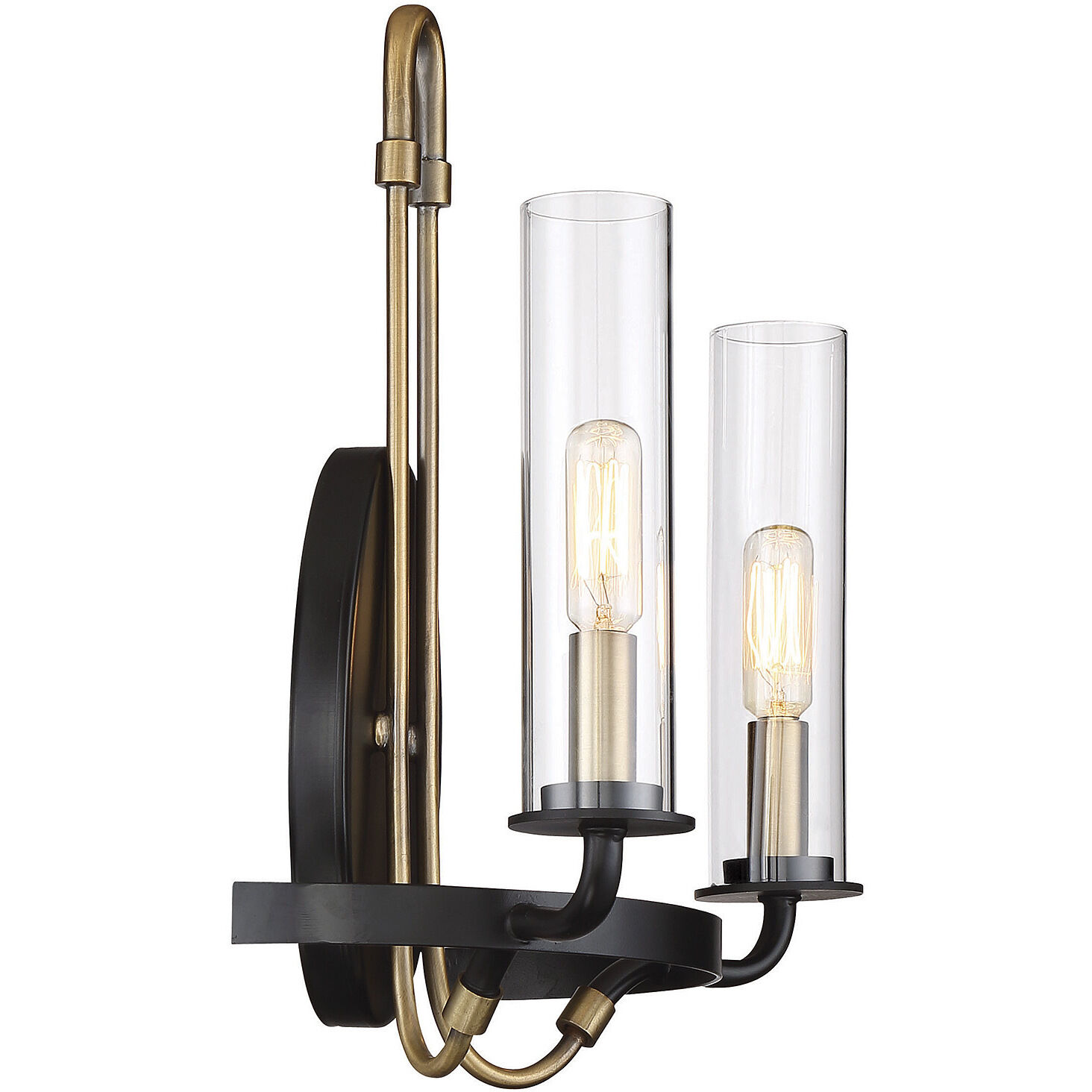 Kearney 2 Light 12 inch Vintage Black with Warm Brass Wall Sconce Wall Light