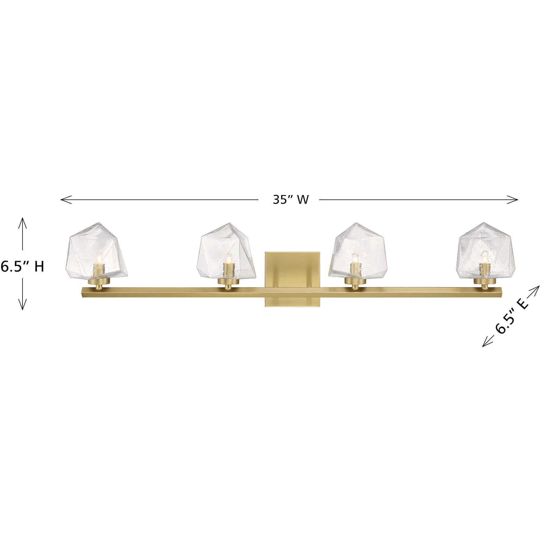 Castello LED 35 inch Warm Brass Bathroom Vanity Light Wall Light