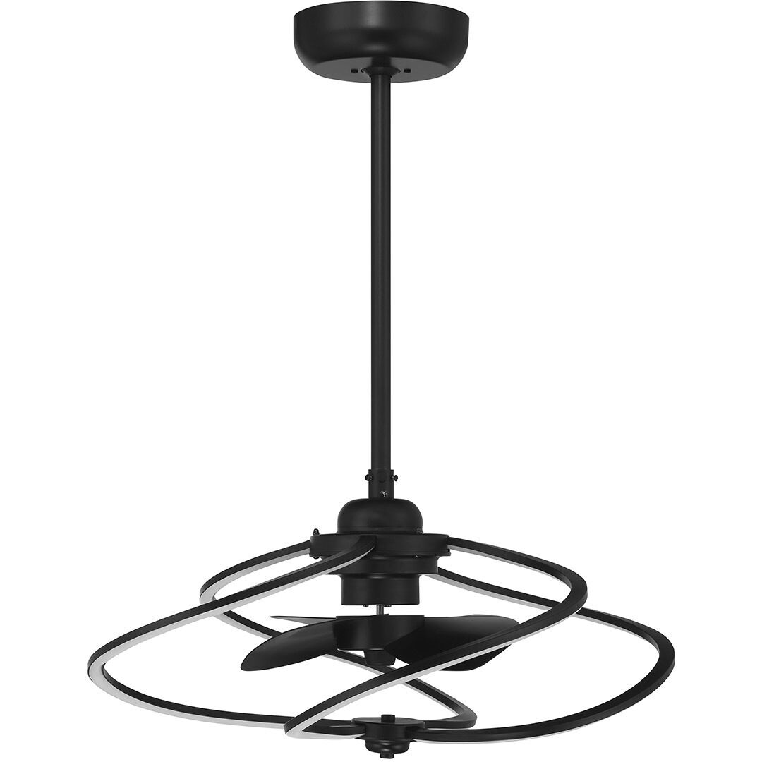 Hydra 12 inch Matte Black with Black Blades Fan D'Lier