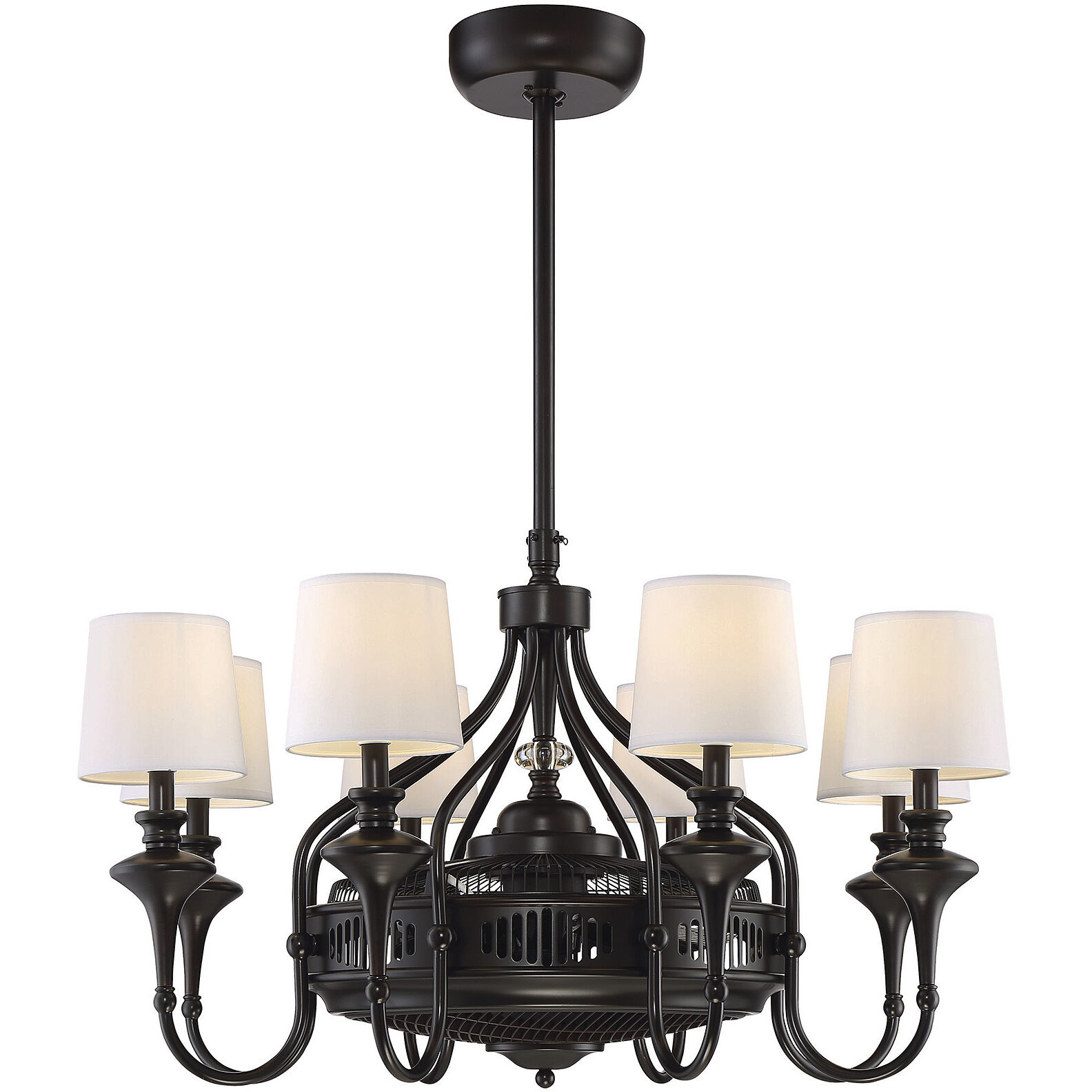 Brisa 14 inch English Bronze with Black Blades Fan D'Lier, Air-Ionizing