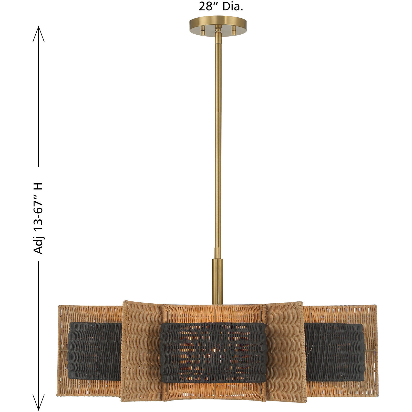 Espacio 6 Light 28 inch Warm Brass Chandelier Ceiling Light