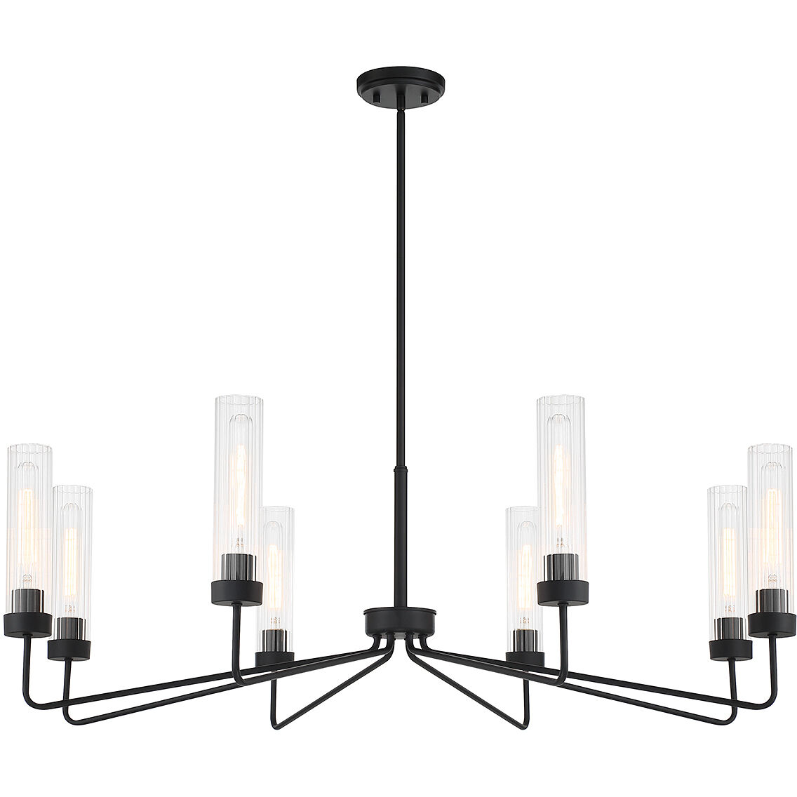 Baker 8 Light 44 inch Matte Black Chandelier Ceiling Light, Essentials