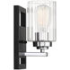 Redmond 1 Light 6 inch Matte Black with Polished Chrome Accents Sconce Wall Light