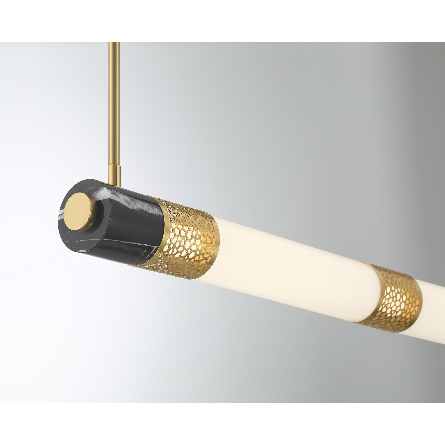 Farrell LED 42 inch Warm Brass Linear Chandelier Ceiling Light