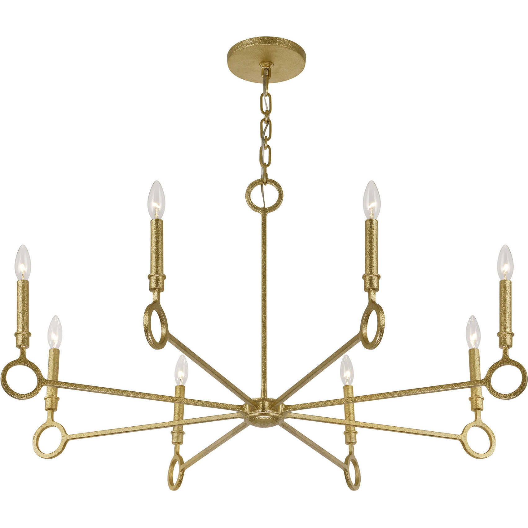 Noah 8 Light 40 inch Gold Armory Chandelier Ceiling Light