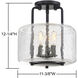 Avalon 3 Light 11.38 inch English Bronze Semi-Flush Ceiling Light