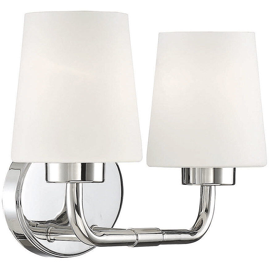 Capra 2 Light 15 inch Polished Nickel Bathroom Vanity Light Wall Light, Essentials