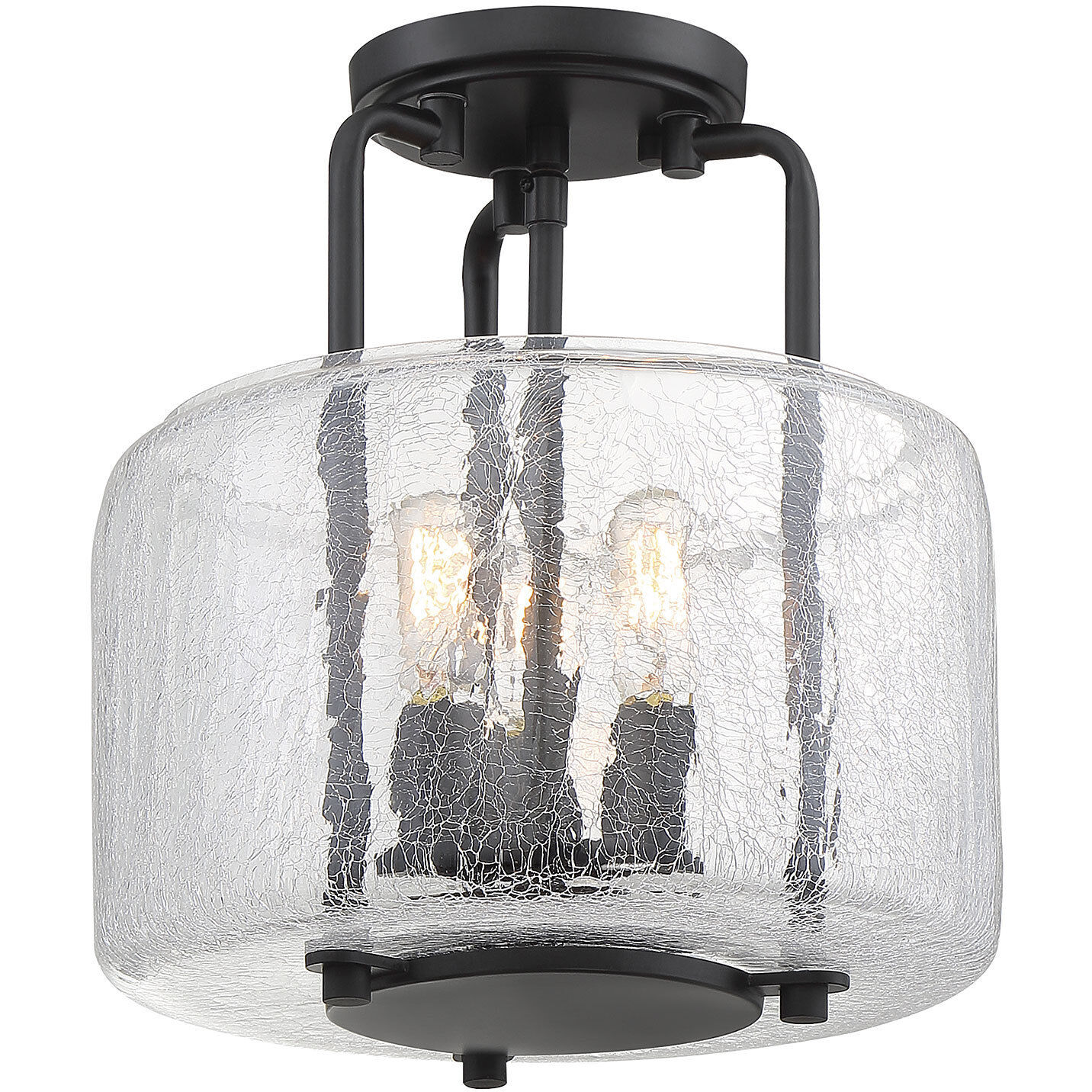 Avalon 3 Light 11.38 inch Matte Black Semi-Flush Ceiling Light, Essentials