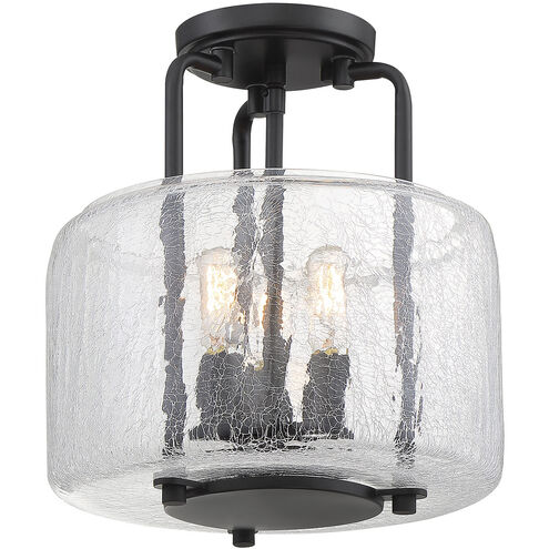 Avalon 3 Light 11.38 inch Matte Black Semi-Flush Ceiling Light, Essentials