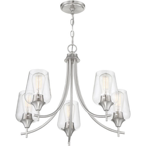 Octave 5 Light 23 inch Satin Nickel Chandelier Ceiling Light, Essentials