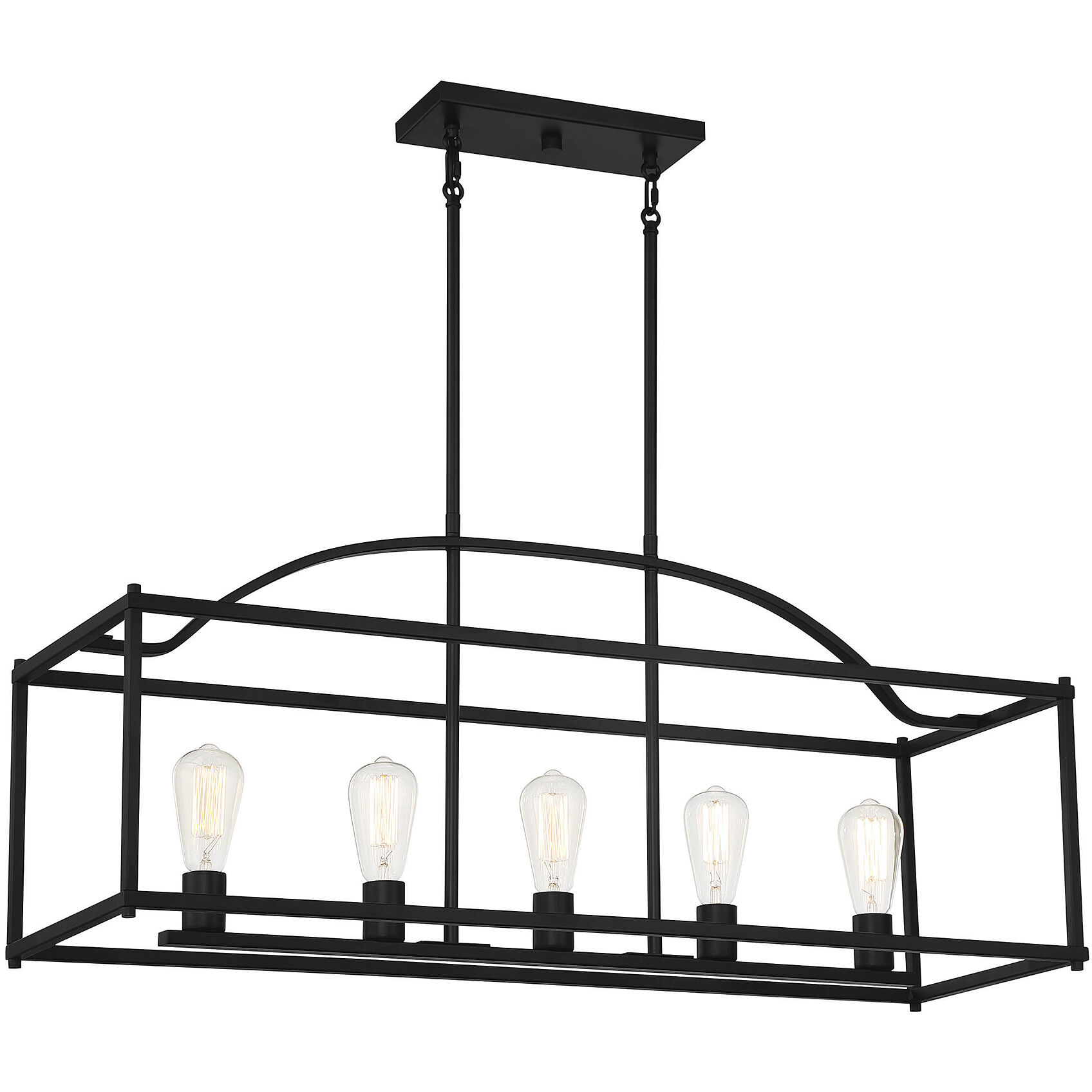 Palladian 5 Light 38 inch Matte Black Linear Chandelier Ceiling Light, Essentials