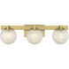 Darien 3 Light 25 inch Warm Brass Bathroom Vanity Light Wall Light