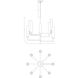Folsom 8 Light 28.38 inch Matte Black with Polished Chrome Accents Chandelier Ceiling Light, Adjustable