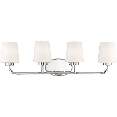 Capra 4 Light 31 inch Polished Nickel Bathroom Vanity Light Wall Light, Essentials