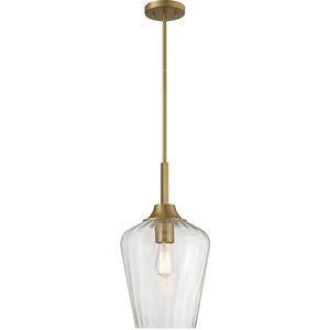 Carlton 1 Light 11 inch Warm Brass Pendant Ceiling Light, Essentials