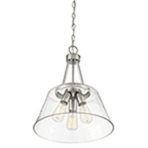 Calhoun 3 Light 15 inch Satin Nickel Pendant Ceiling Light, Essentials
