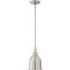 Vintage 1 Light 6.5 inch Satin Nickel Mini-Pendant Ceiling Light