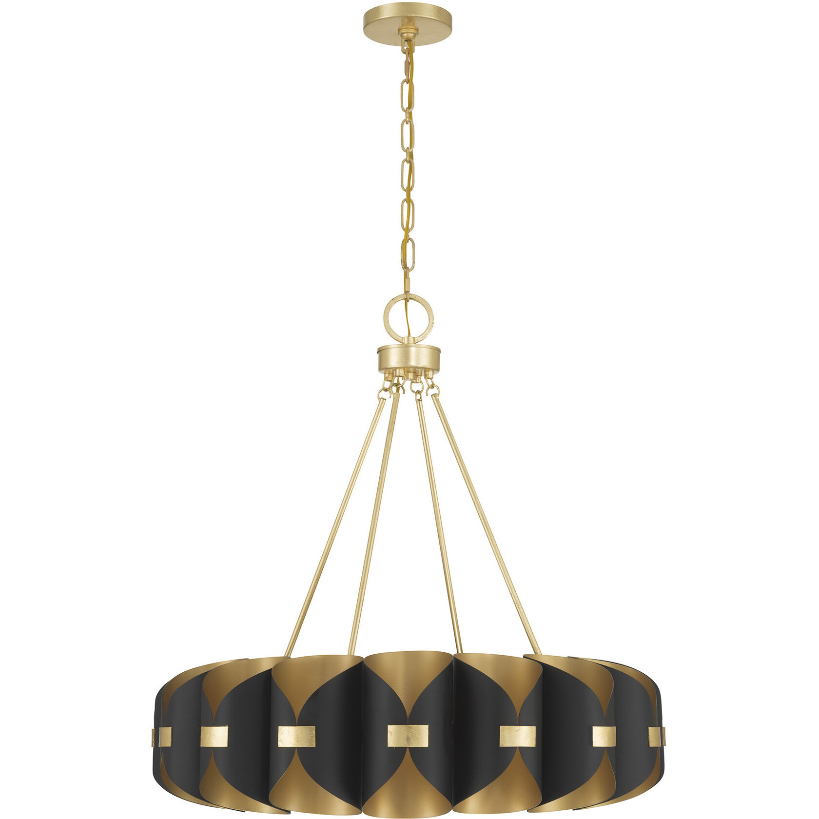 Pelham LED 27.75 inch Black Cashmere and True Gold Chandelier Ceiling Light