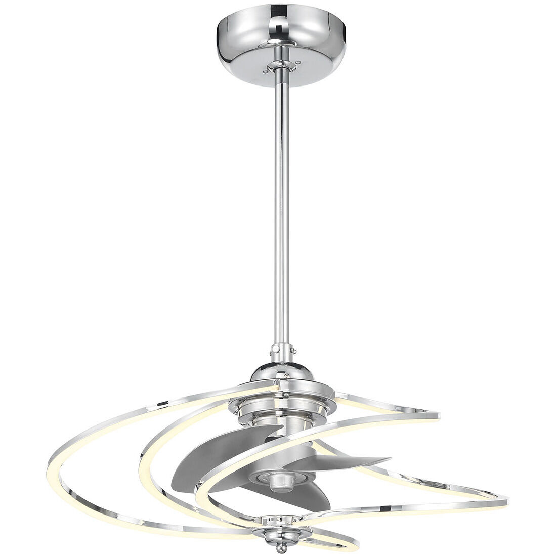 Hydra 12 inch Polished Chrome with Silver Blades Fan D'Lier