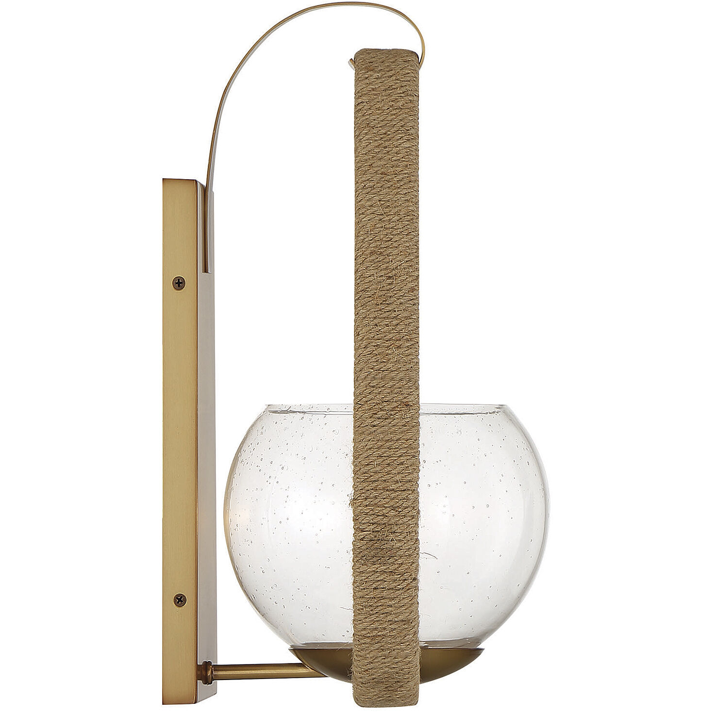 Ashe 1 Light 8.5 inch Warm Brass and Rope Wall Sconce Wall Light