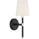 Brody 1 Light 5.75 inch Matte Black with Polished Nickel Accents Wall Sconce Wall Light, Essentials