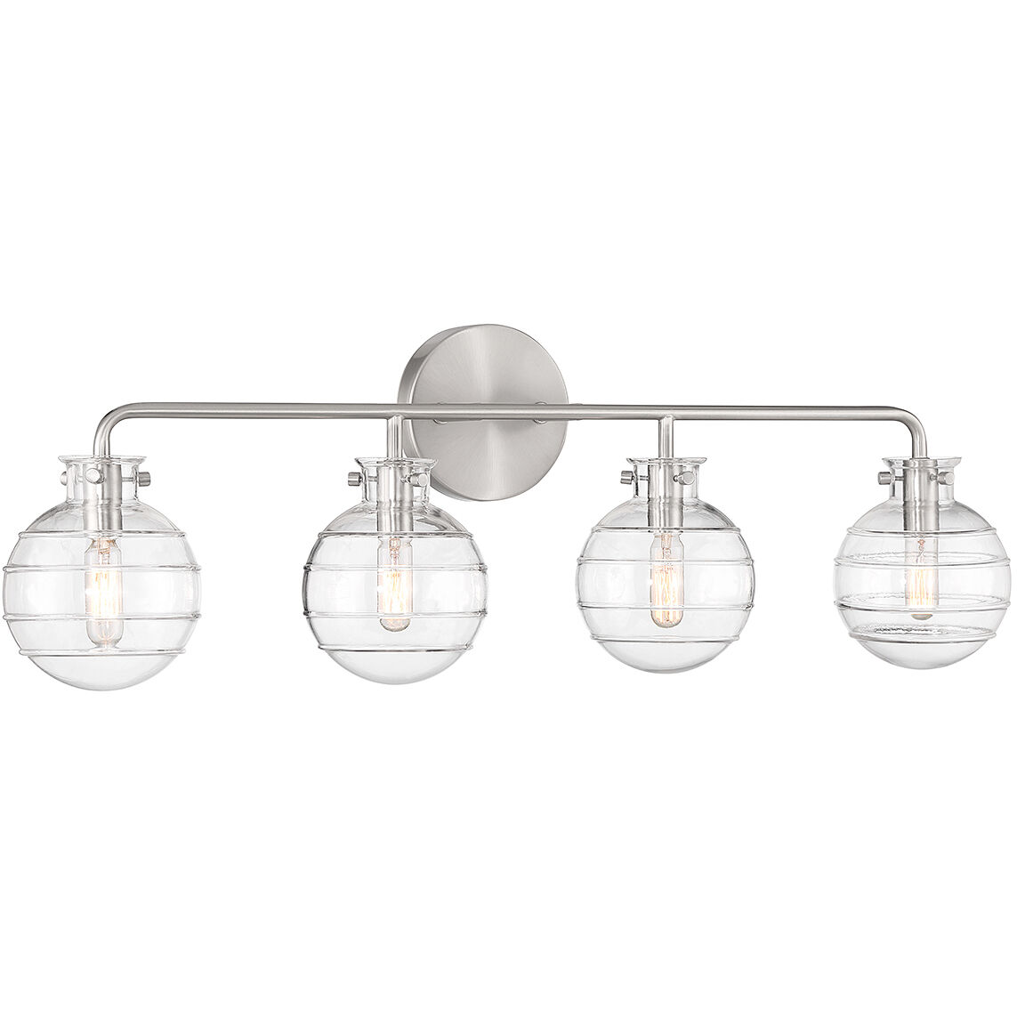 Mason 4 Light 30.5 inch Satin Nickel Bathroom Vanity Light Wall Light