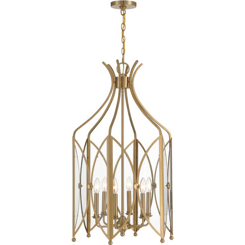 Enclave 6 Light 21 inch Noble Brass Pendant Ceiling Light