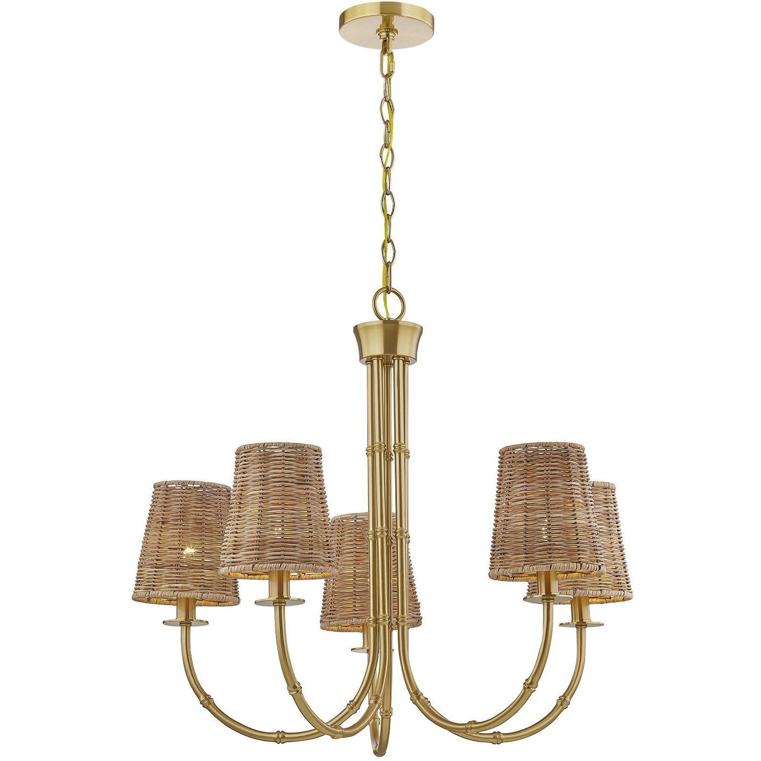 Ashbury 5 Light 27.5 inch Warm Brass Chandelier Ceiling Light