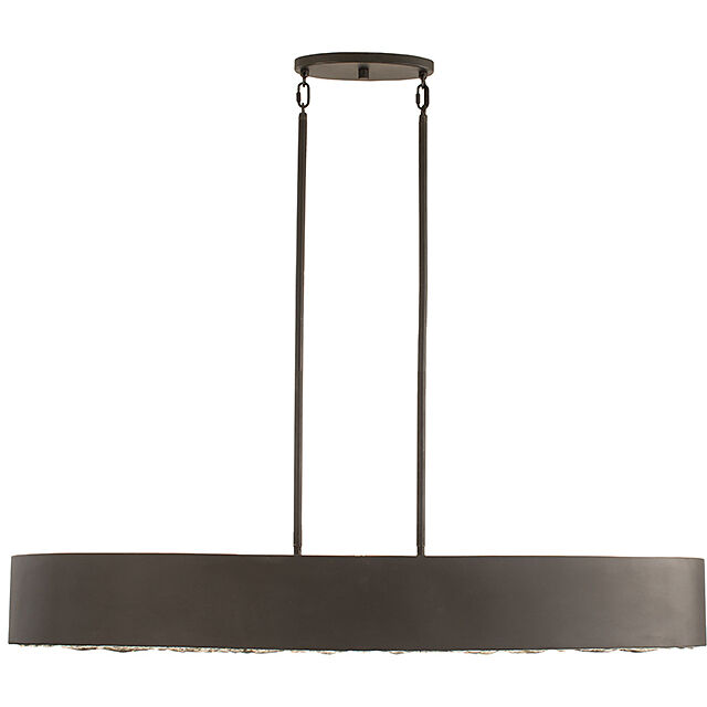 Azores 6 Light 48 inch Black Cashmere Linear Chandelier Ceiling Light