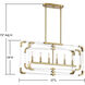 Rotterdam 6 Light 37 inch Warm Brass Linear Chandelier Ceiling Light
