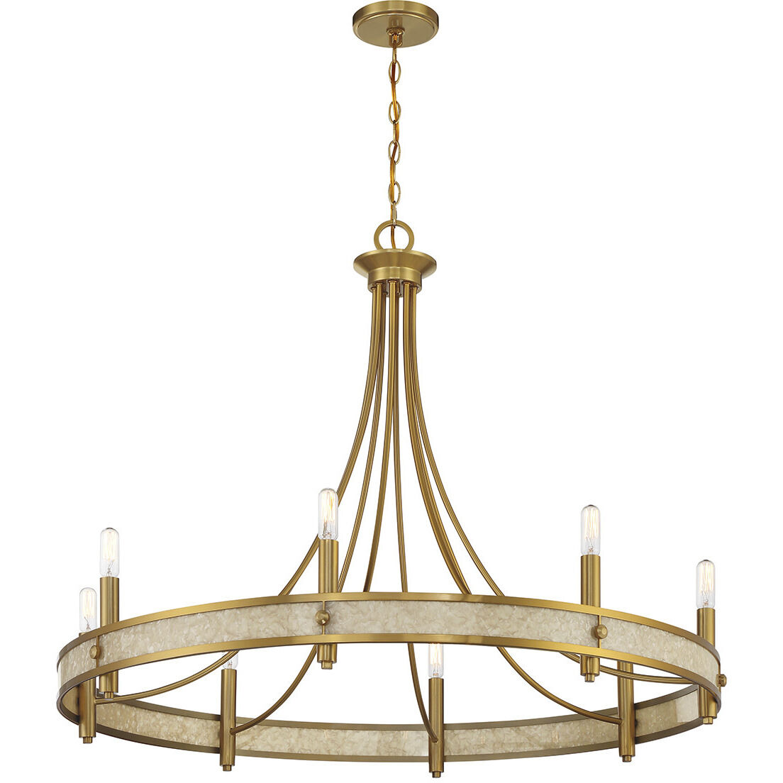 Camden 8 Light 36 inch Warm Brass Chandelier Ceiling Light