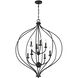Orchid 8 Light 32 inch Matte Black Pendant Ceiling Light, Lighting One