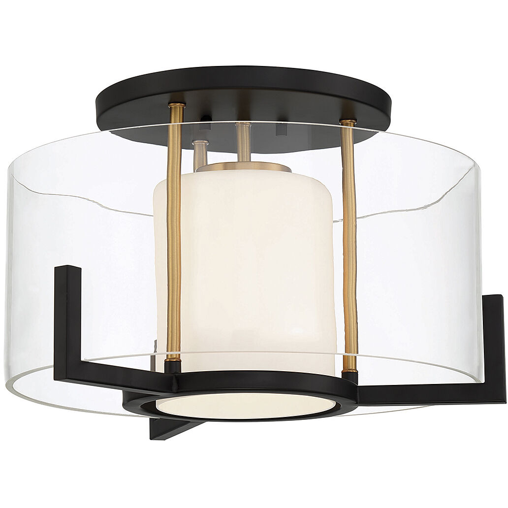 Black and brass clearance semi flush mount