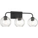 Baldwin 3 Light 24 inch Matte Black Bathroom Vanity Light Wall Light, Lighting One