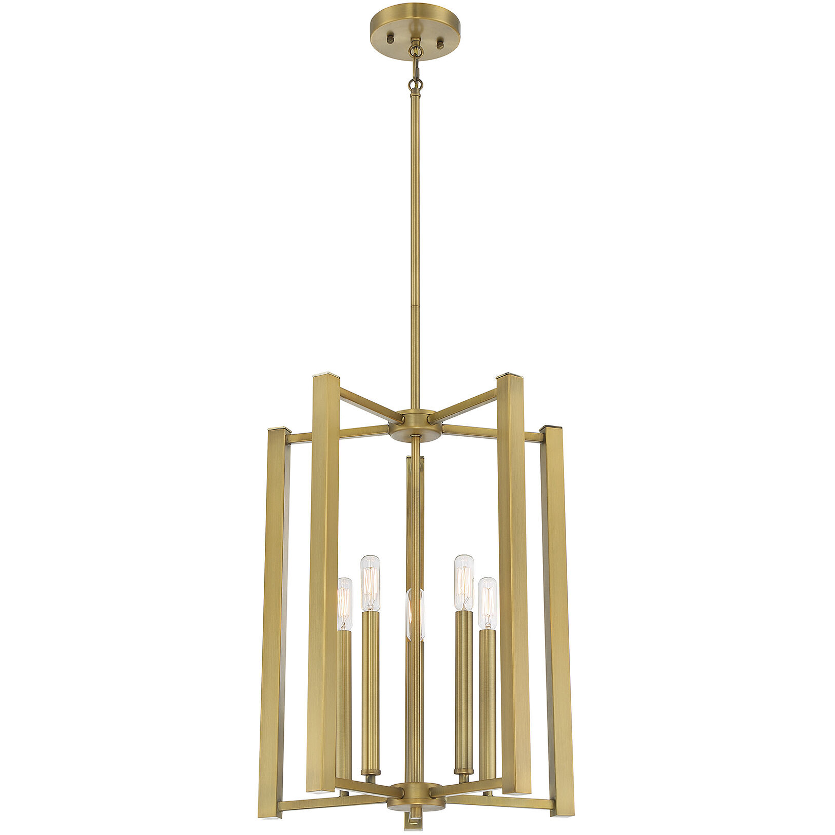 Benson 5 Light 15.5 inch Warm Brass Pendant Ceiling Light, Essentials