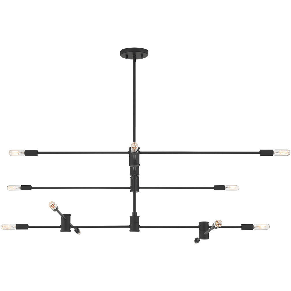 Lyrique 12 Light 54.25 inch Matte Black Chandelier Ceiling Light