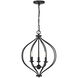 Orchid 3 Light 16 inch Matte Black Pendant Ceiling Light, Lighting One