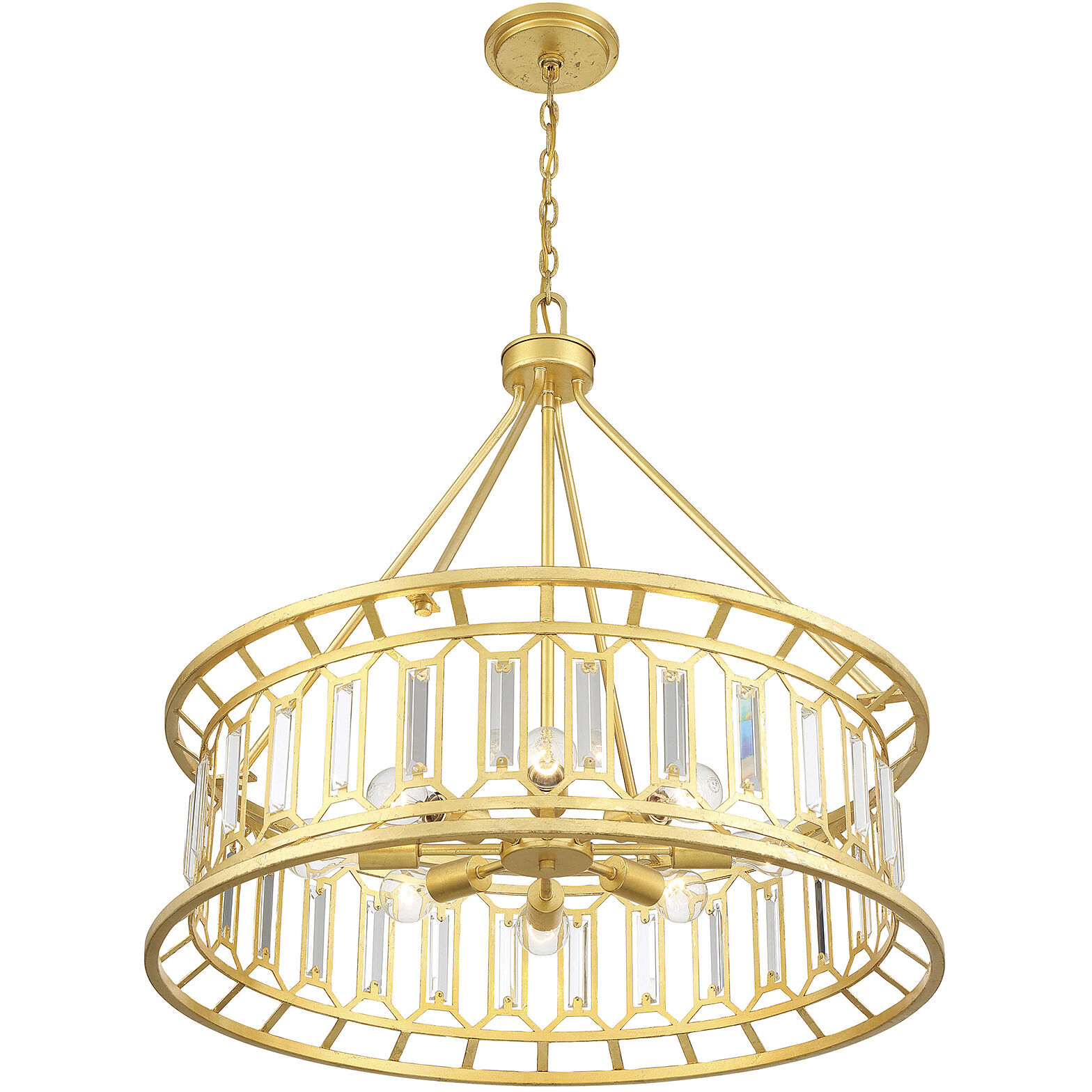 Daintree 8 Light 30 inch True Gold Pendant Ceiling Light