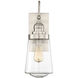 Macauley Outdoor Wall Lantern in Satin Nickel