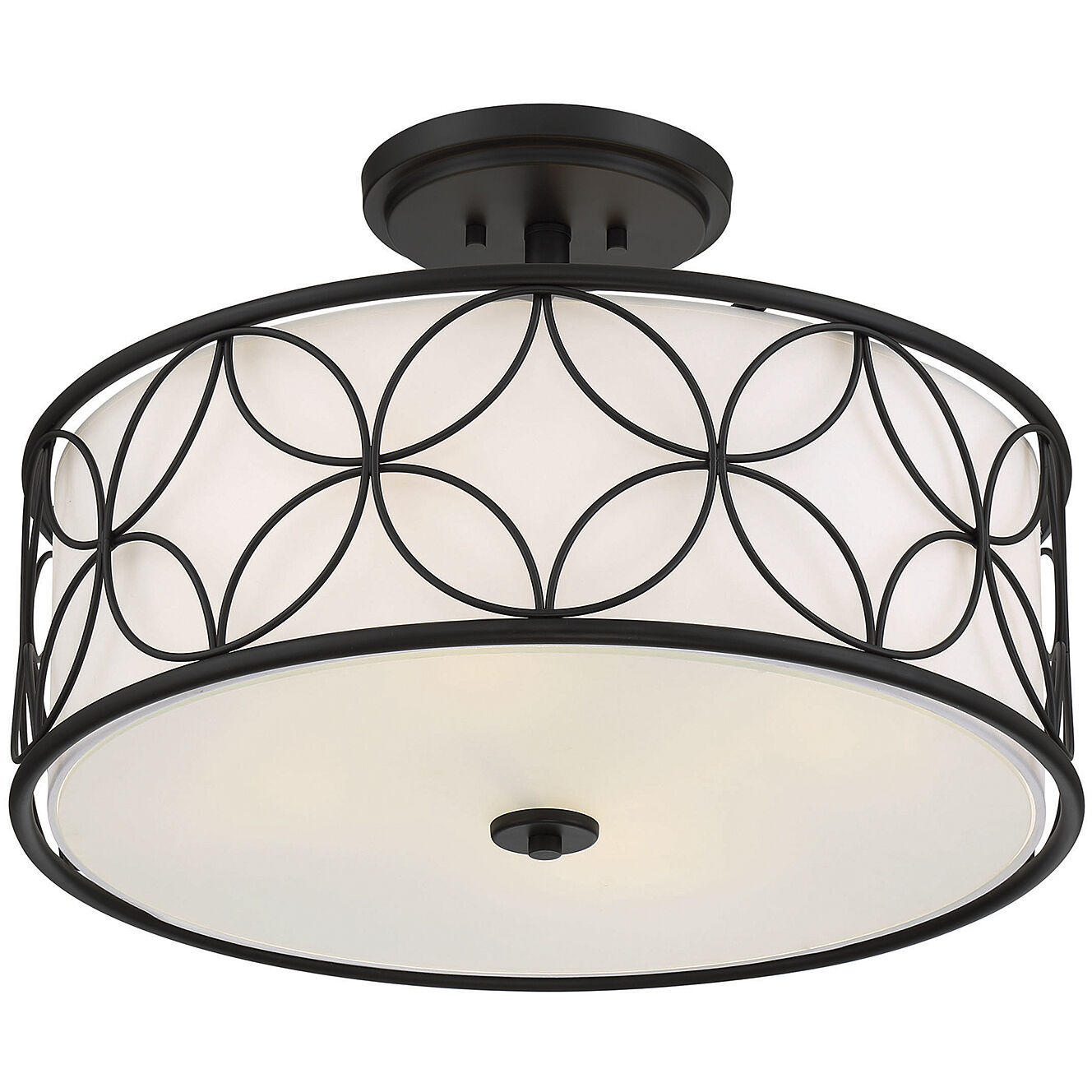 Reid 4 Light 20 inch Matte Black Semi-Flush Ceiling Light, Essentials