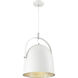 Cypress 1 Light 13.5 inch White with Silver Leaf Pendant Ceiling Light
