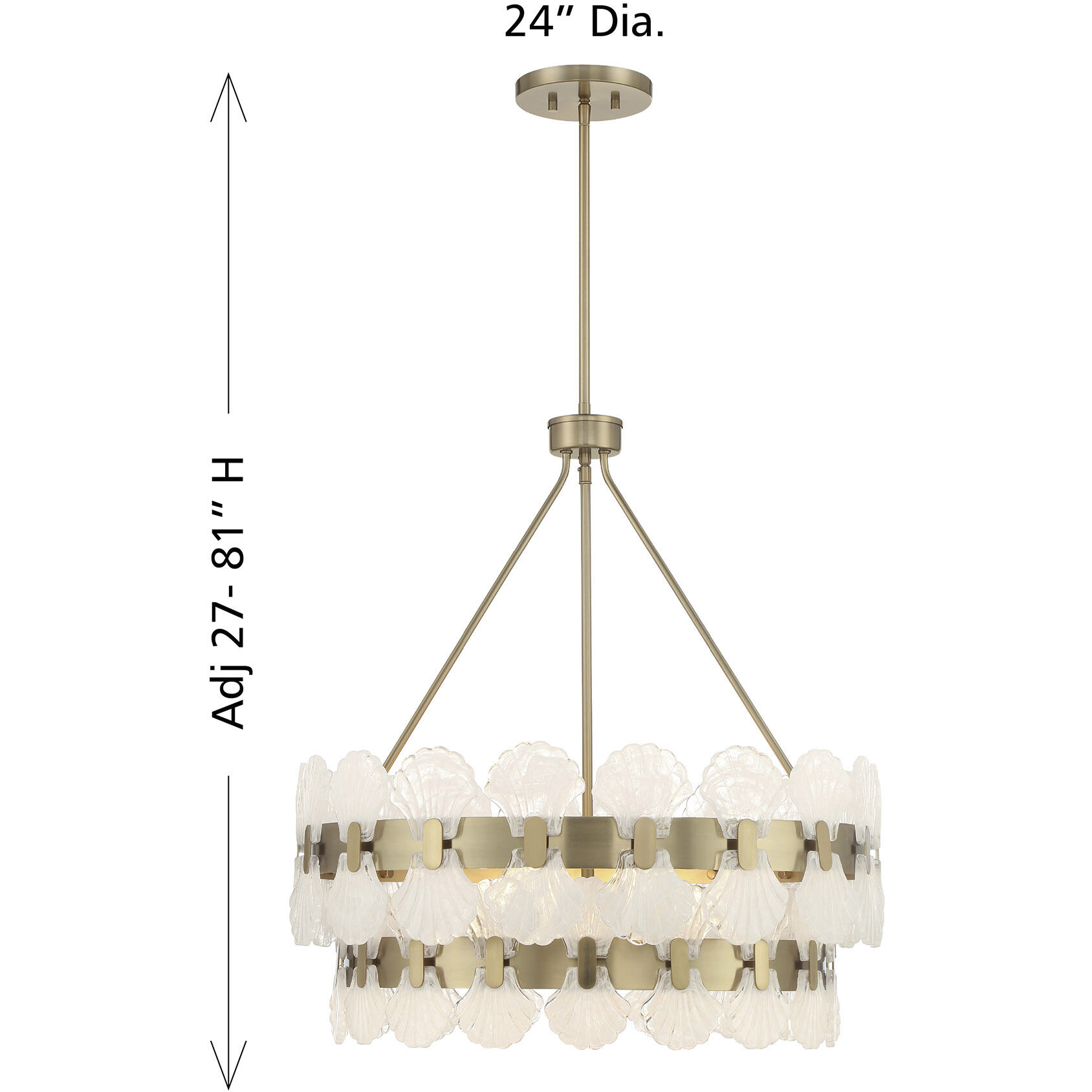 Bancroft 5 Light 24 inch Noble Brass Chandelier Ceiling Light