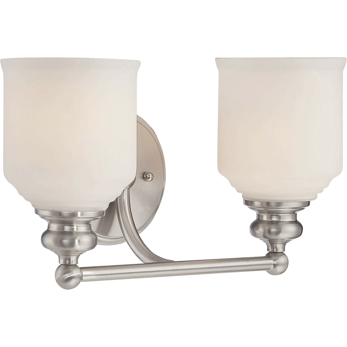 Melrose 2 Light 14 inch Satin Nickel Bathroom Vanity Light Wall Light, Essentials