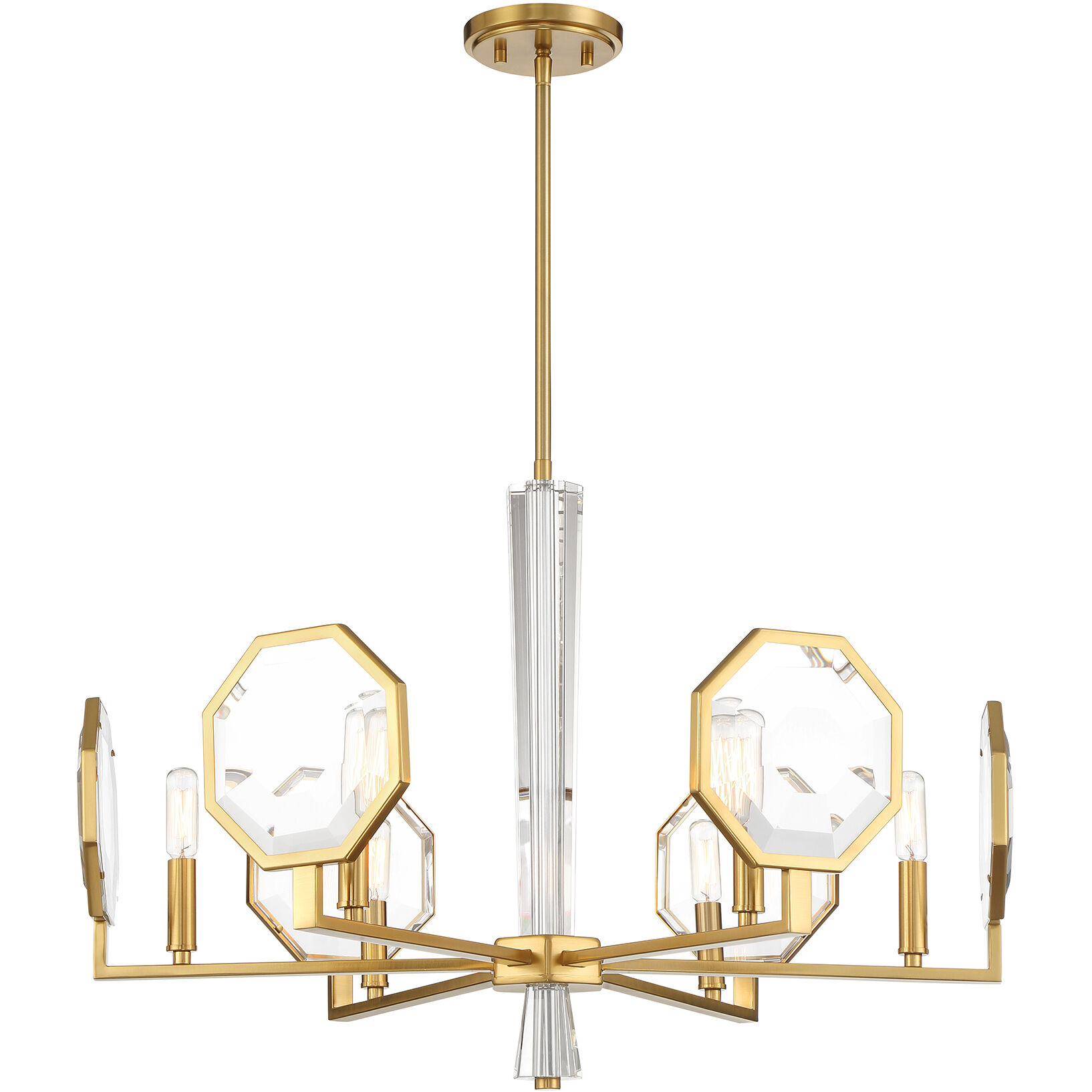 Leighton 6 Light 28 inch Warm Brass Chandelier Ceiling Light
