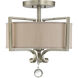 Rosendal 2 Light 16 inch Silver Sparkle Semi-Flush Ceiling Light