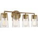 Sacremento 4 Light 32 inch Warm Brass Vanity Light Wall Light, Essentials