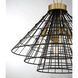 Lenox 5 Light 20.5 inch Black with Warm Brass Accents Pendant Ceiling Light in Matte Black with Warm Brass