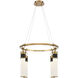 Abel LED 26 inch Matte Black with Warm Brass Accents Chandelier Ceiling Light